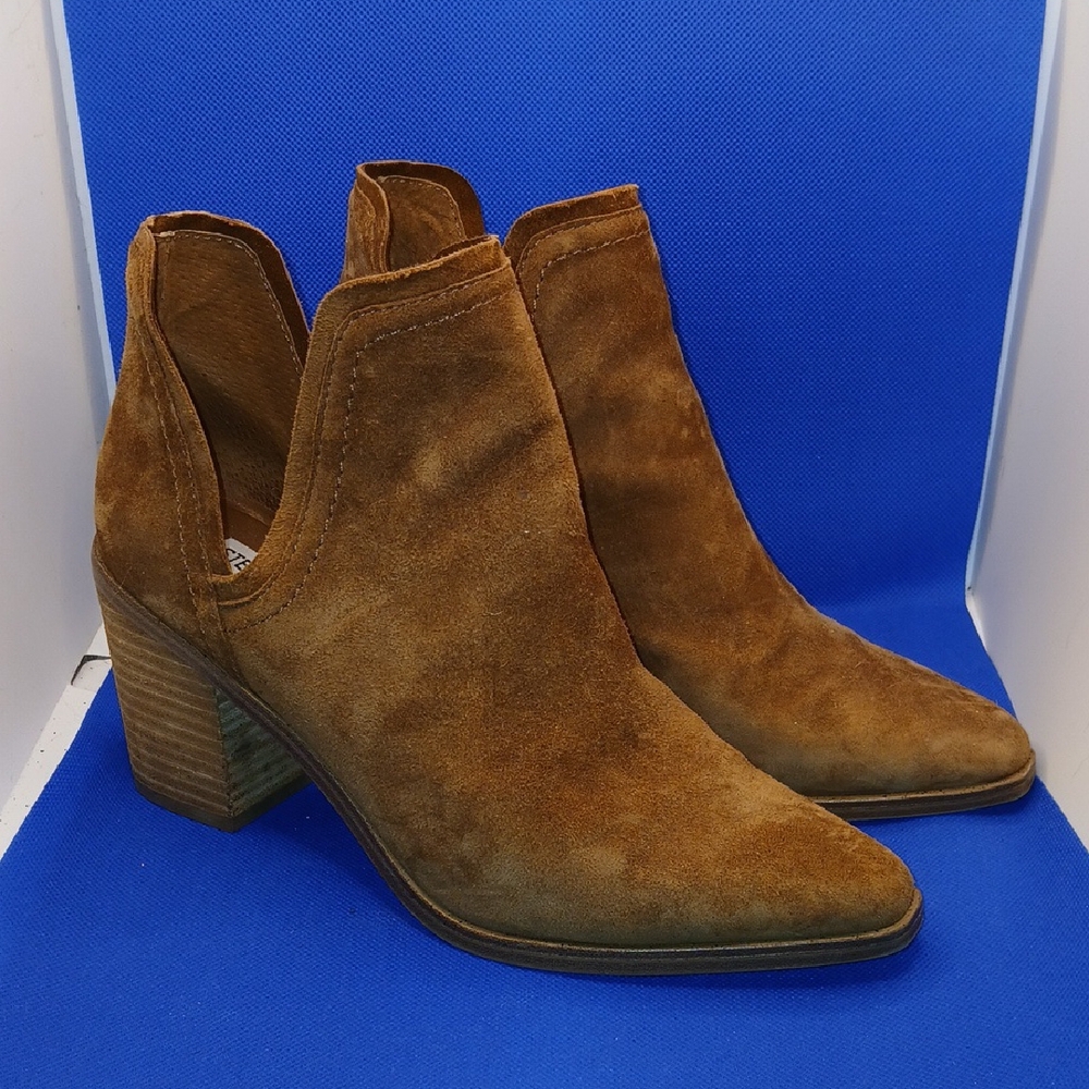 Steve Madden Brown Suede Ankle Booties with Block Heel